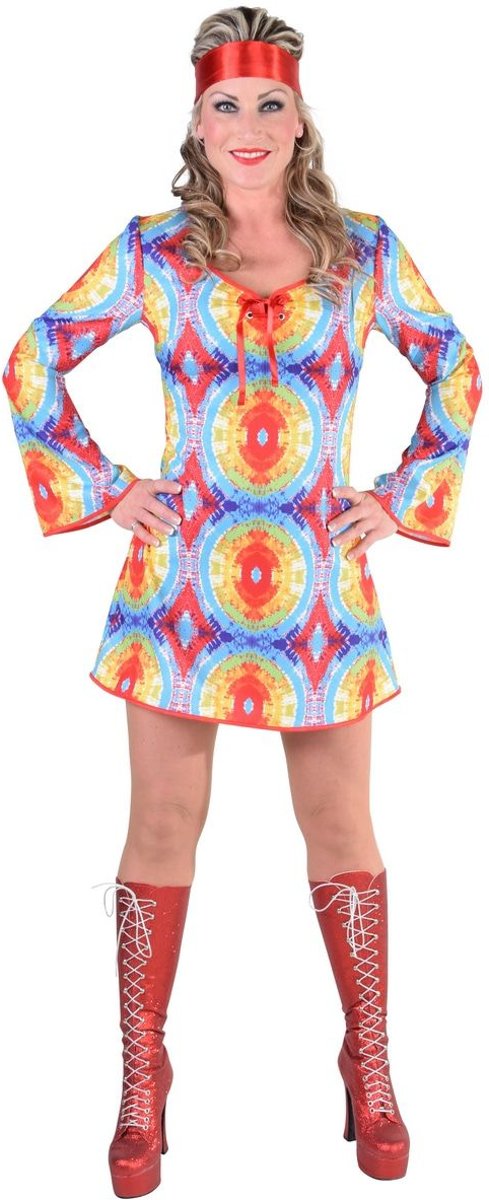 Hippie Kostuum | Hippie Batik Jaren 70 | Vrouw | Medium | Carnaval kostuum | Verkleedkleding